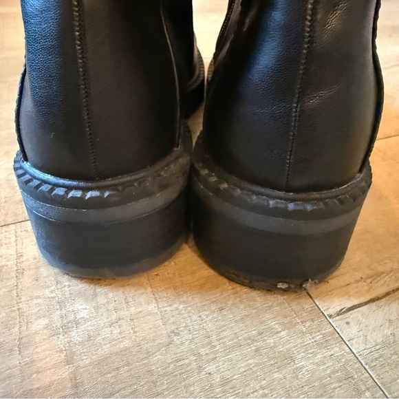 Blowfish Malibu Vienna boot vegan zipper stacked heel black size 8 - Picture 13 of 15
